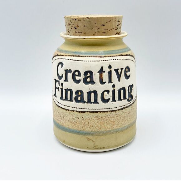 Brophy Jars Creative Financing vintage ceramic jar cork top - Picture 1 of 5